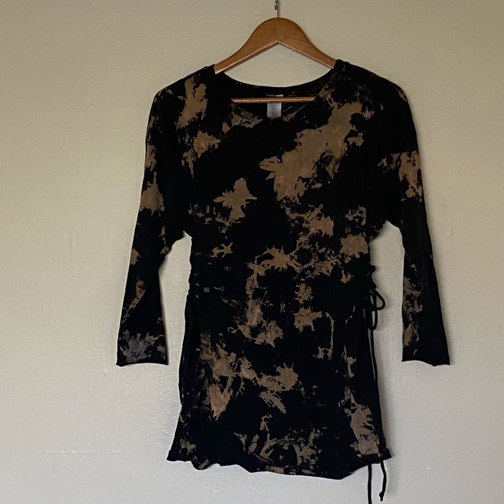 Fashion Nova | Black Bleached Long Sleeve Top